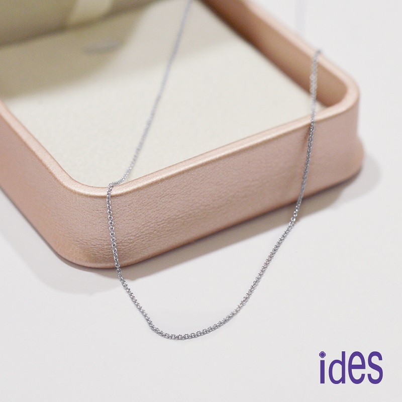 [ides愛蒂思] 義大利14K白金16吋項鍊鎖骨鍊（圈圈鍊-T2）, , large