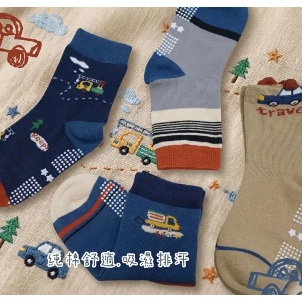 Kaimei Cotton Industry | 10 pairs of random excellent pure cotton non-slip children's socks, travel car style children's socks, cartoon children's socks, cute socks, boys and girls socks 17-21cm, , large