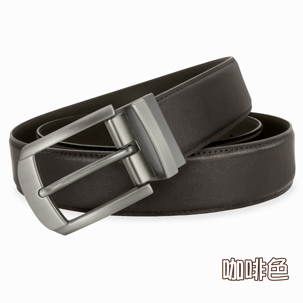 【CH-BELT 銓丞皮帶】加大腰加長XXL 針扣夾座 男休閒皮帶腰帶(黑/咖XXL), , large
