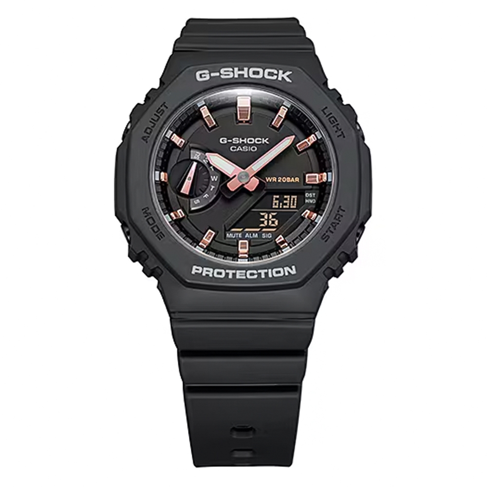 CASIO 卡西歐 G-SHOCK 八角 黑色霧面雙顯手錶 GMA-S2100-1A, , large
