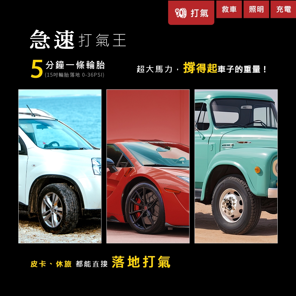 飛樂 2025年式 行車救援王STP12二代 透視版 4in1 多功能12000mAh 汽柴油救車電源+打氣機 贈收納包, , large