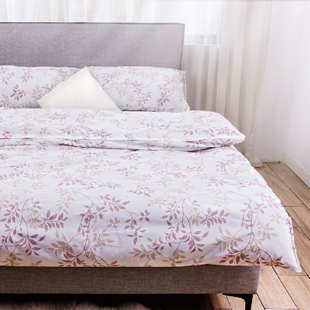 【格藍傢飾】台灣製石墨烯奈米紗寢具-金色月葉 石墨烯床包床單枕套被套, , large