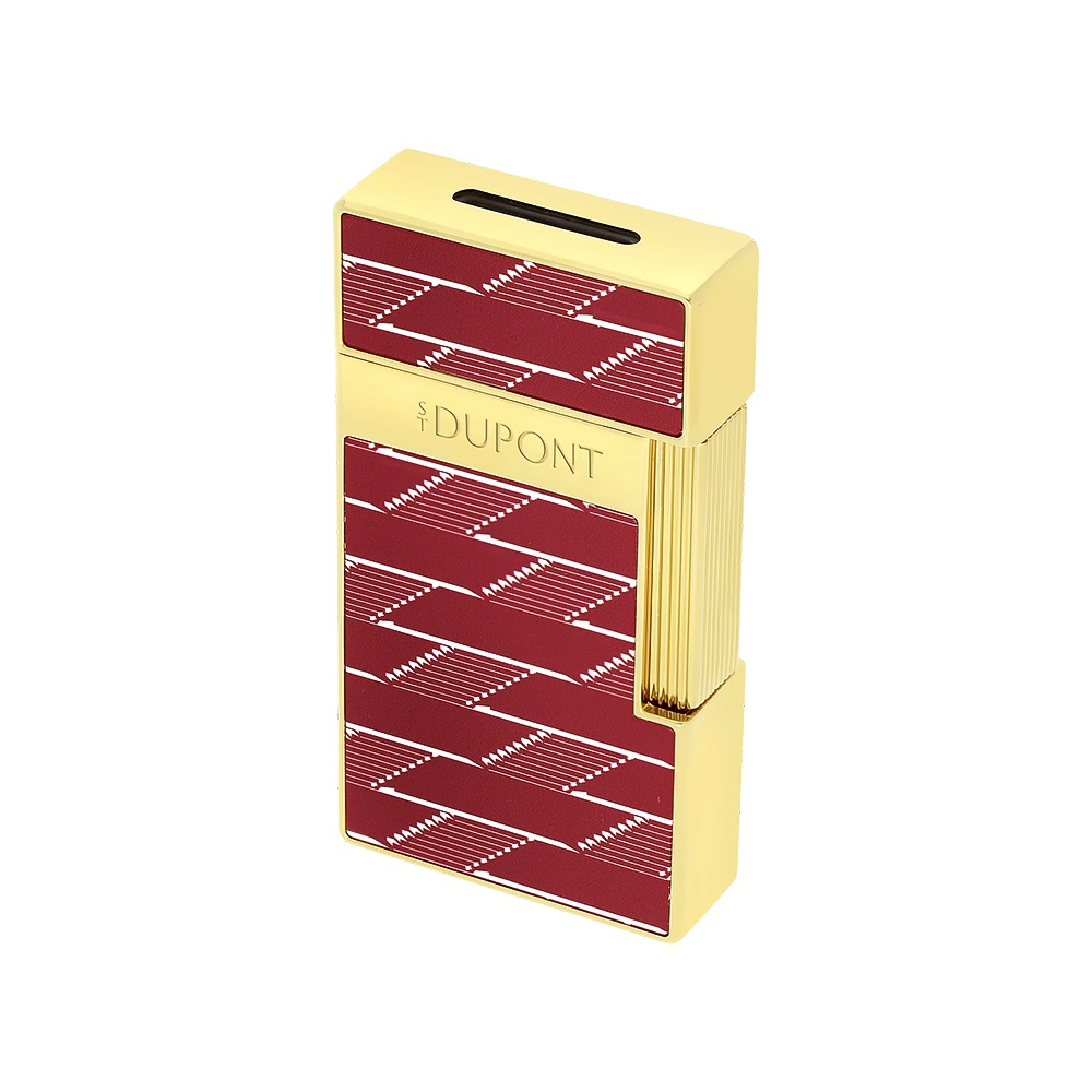 s.t.Dupont 都彭Monogram 1872 Biggy 漆面打火機-酒紅x金 025078B, , large