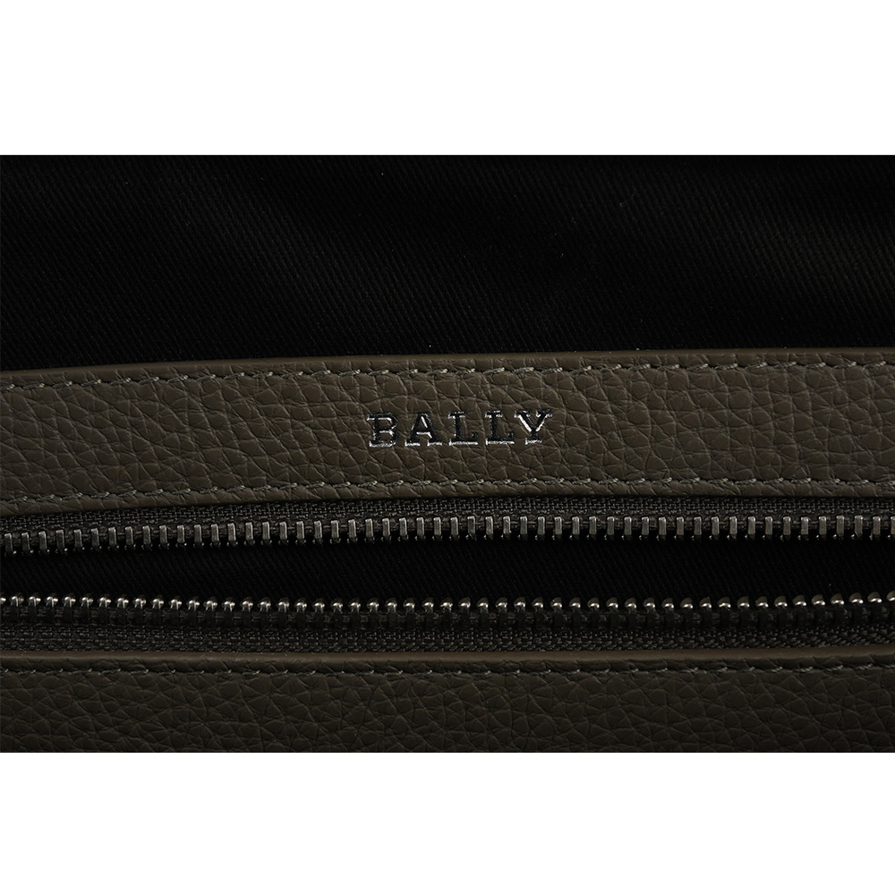 BALLY Staz 粒紋牛皮手提/斜背二用公事包/灰色, , large