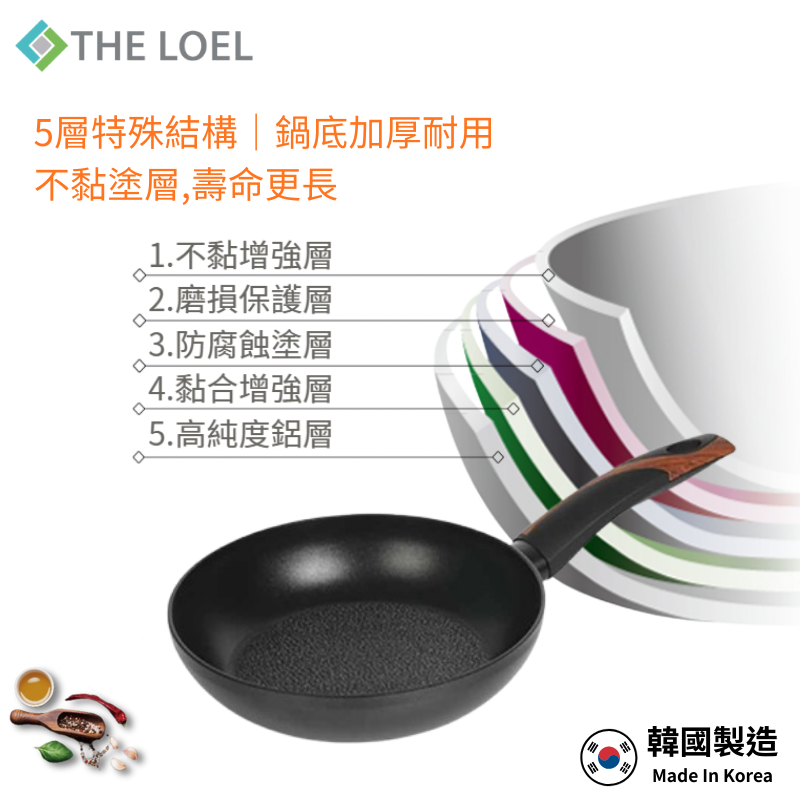 THE LOEL Premium Non-stick 28cm Fry Pan / 28cm Tempered Glass Lid, , large