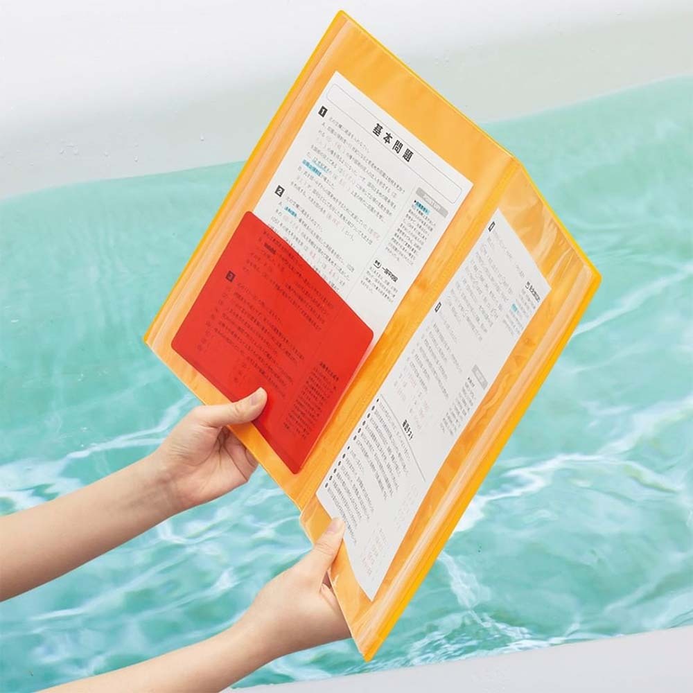 *需預訂【KING JIM】防潑水防塵收納資料夾 A5/12夾鏈袋 (8730)藍, , large