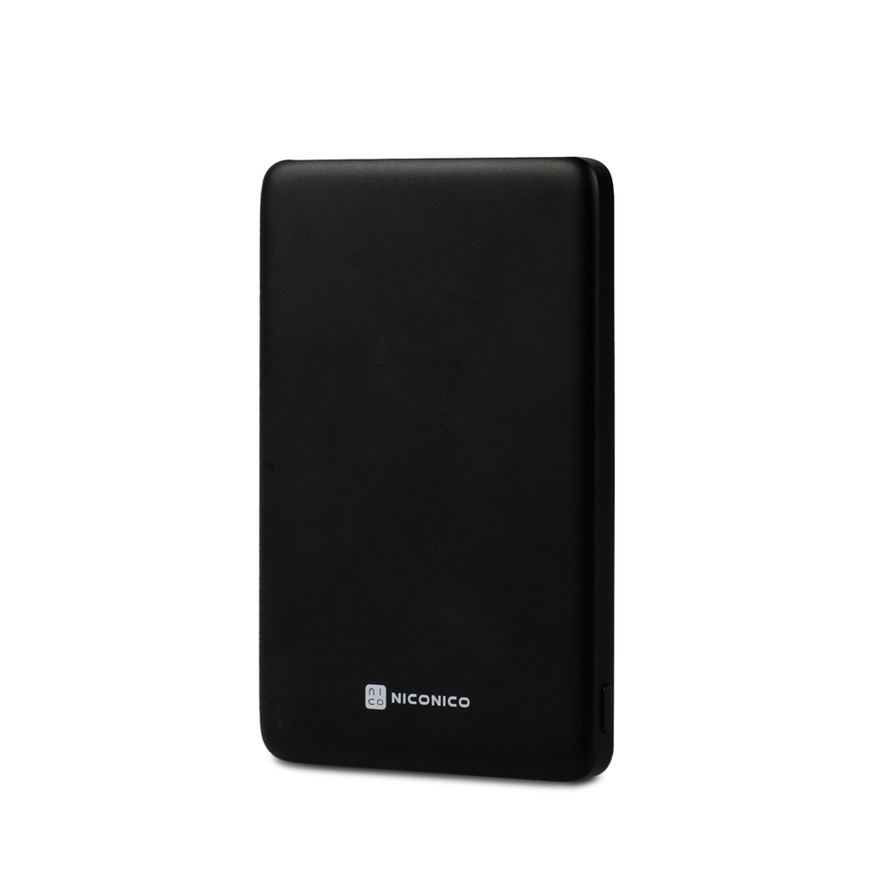 【NICONICO】 Superthin極度輕薄・磁吸行動電源(5000mAh)POT-483(磨砂黑), 磨砂黑, large