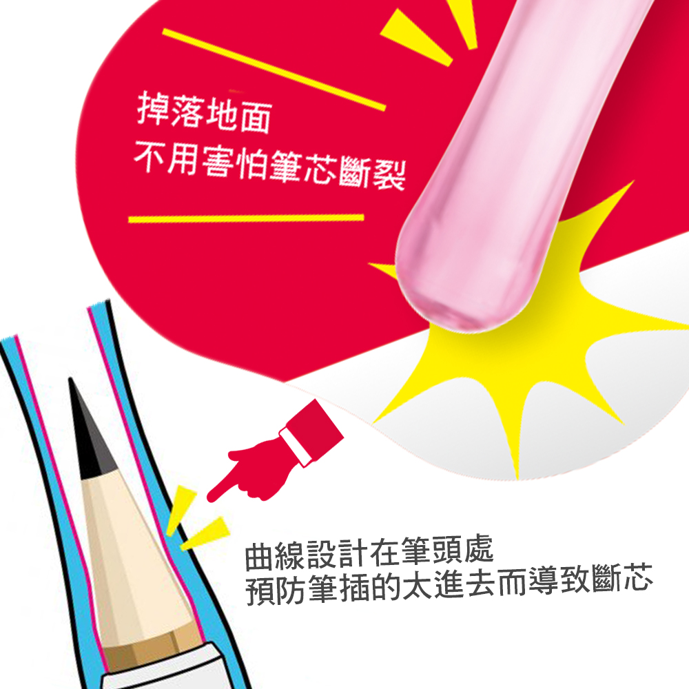 【龍品文創】日本SONIC 筆蓋握筆器-SK-2607-RE 筆蓋握筆器-彩虹, , large