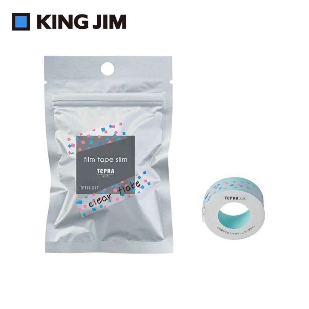 *需預訂【KING JIM】TEPRA LITE 熱感式標籤薄膜自黏膠帶 11mm(透明款)透明方塊(TPT11-019), , large