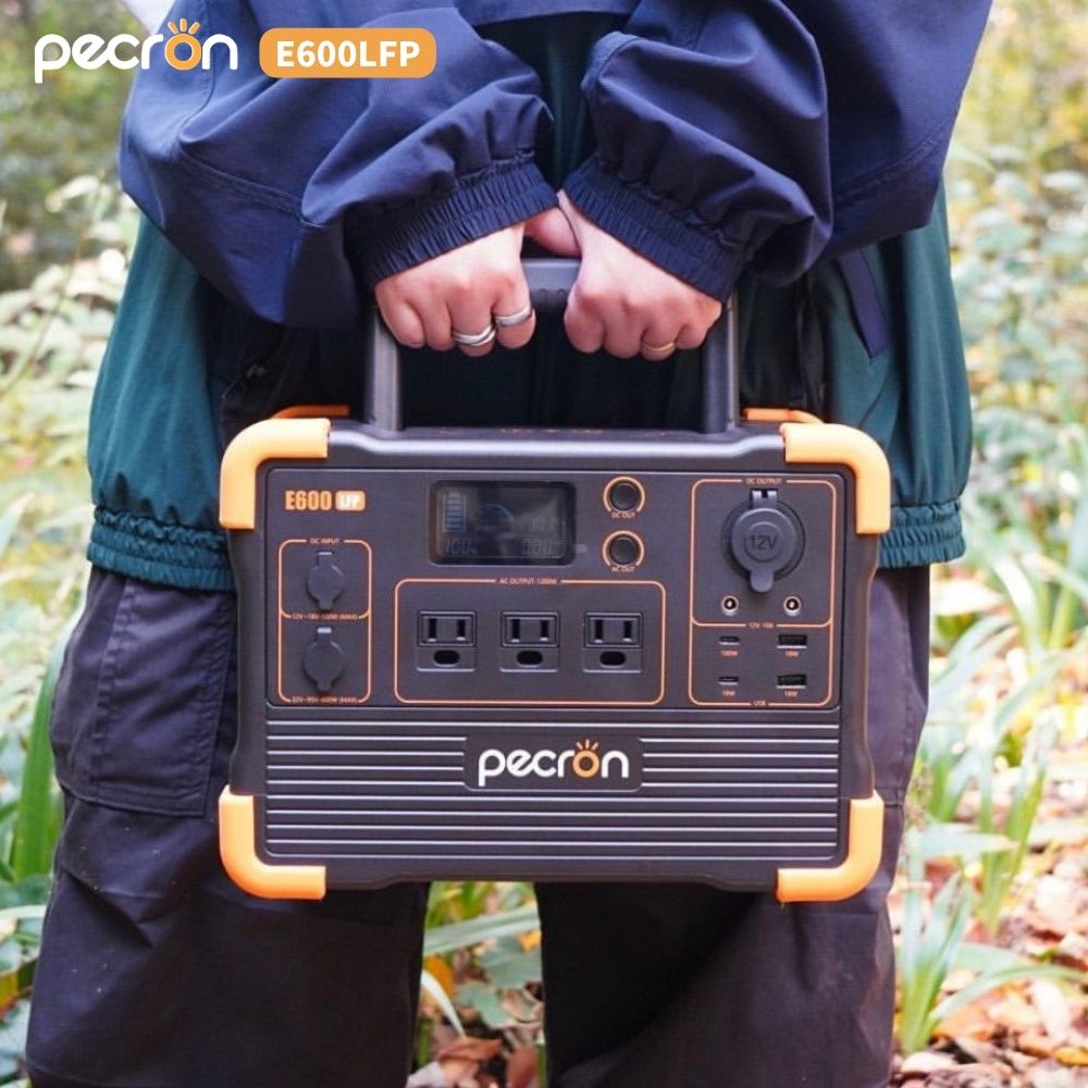 【PECRON】E600LFP High-Performance Compact Power Supply｜1200W/614Wh｜Lithium Iron Phosphate, Power Supply for Power Outages, Disaster Prevention, and Camping, , large