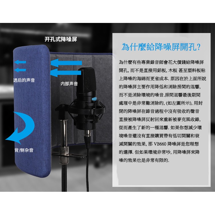 ALCTRON VB660 專業錄音防風屏 藍色款【敦煌樂器】, , large