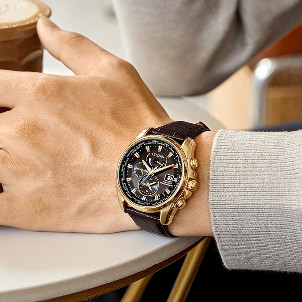 CITIZEN 星辰 亞洲限定款 光動能萬年曆電波手錶 AT9123-13E, , large