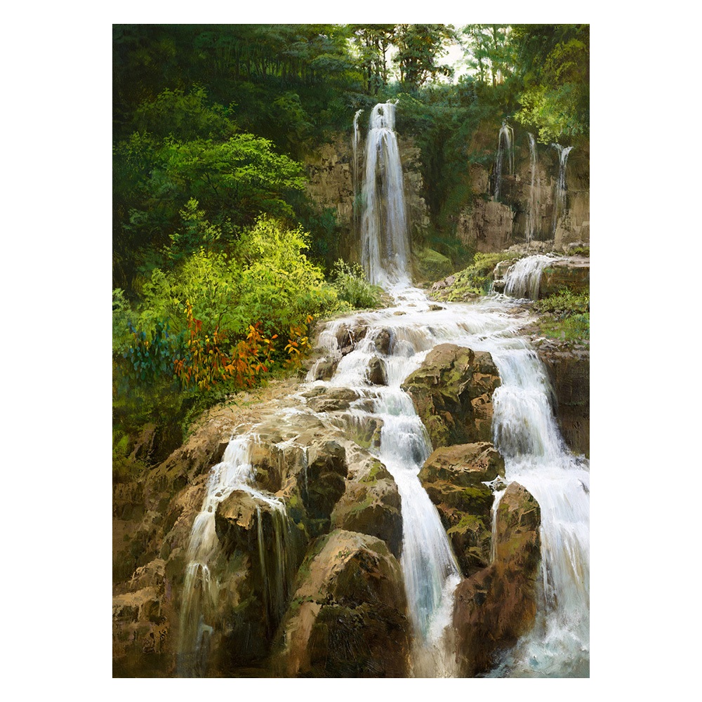 【御畫房】春水長流 國家一級畫師手繪油畫60×90cm(VF-67)