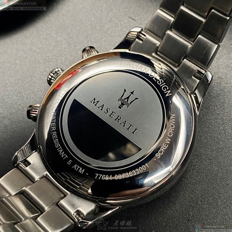 [星晴錶業]MASERATI手錶,42mm,R8873613001寶藍色錶面銀錶殼銀色精鋼錶帶款, , large