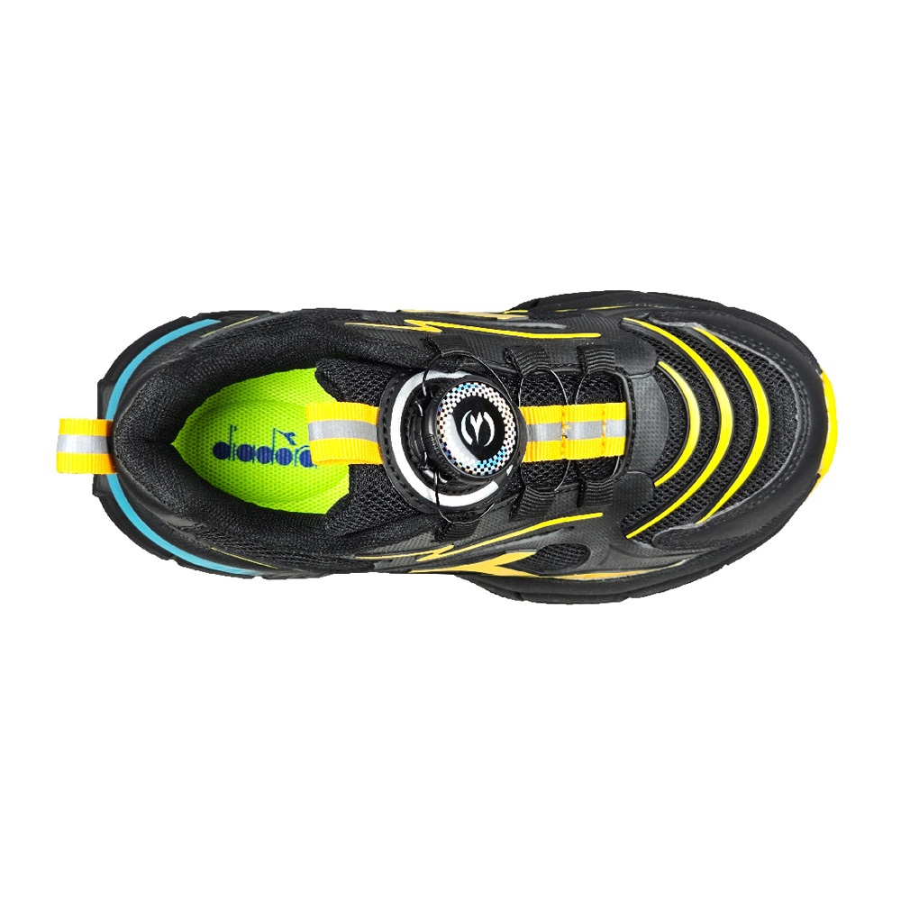 DIADORA迪亞多那 時尚兒童咔咔扣鞋 童運動鞋 童鞋 寬楦 輕量 吸震 保護後跟 抗菌 除臭 耐磨 防滑 黑黃 粉紫, , large