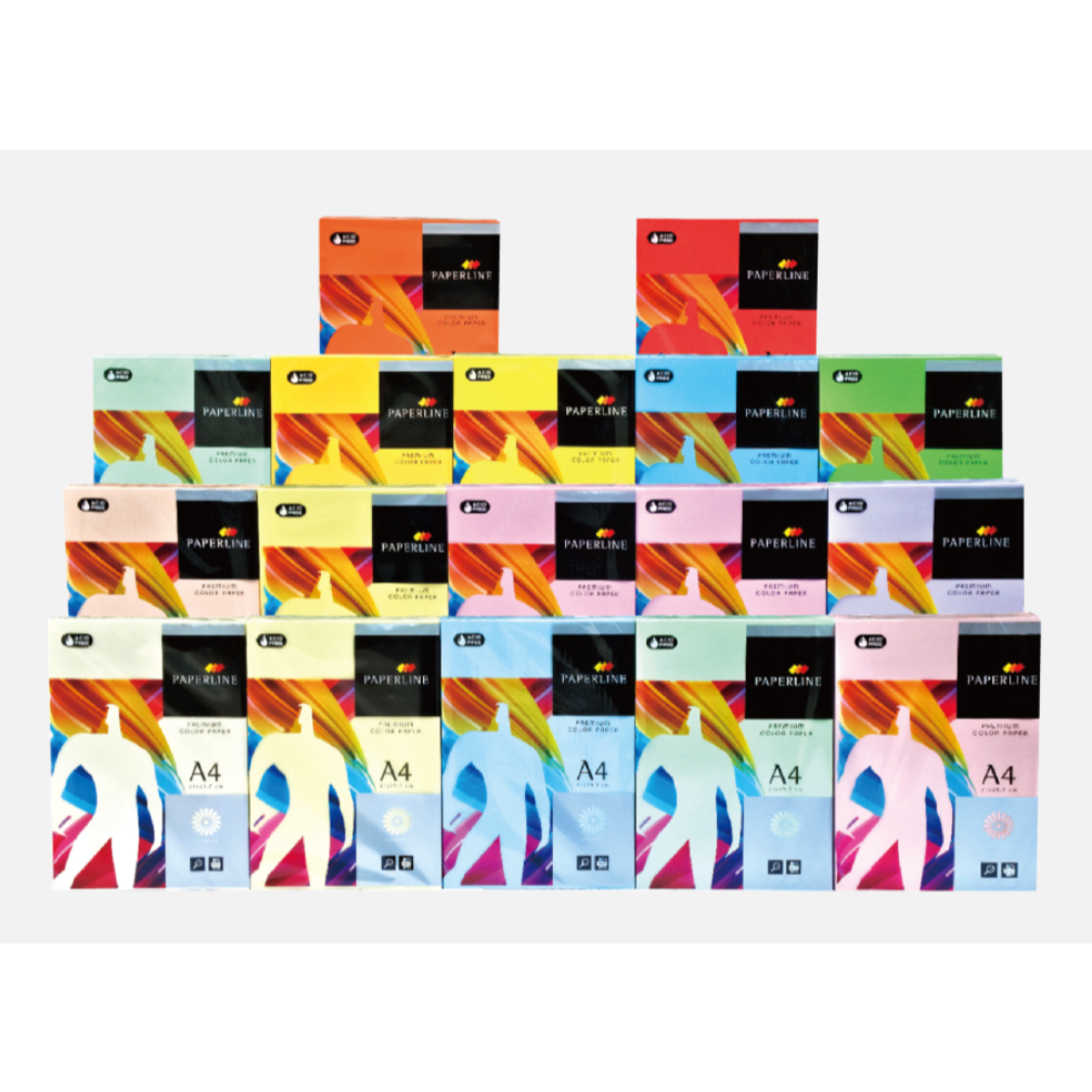 PAPERLINE Colored Photocopy Paper, A4, 80 lbs, 500 sheets per pack, Inkjet/Laser Photocopy Paper, Colored Paper, 80P, , large