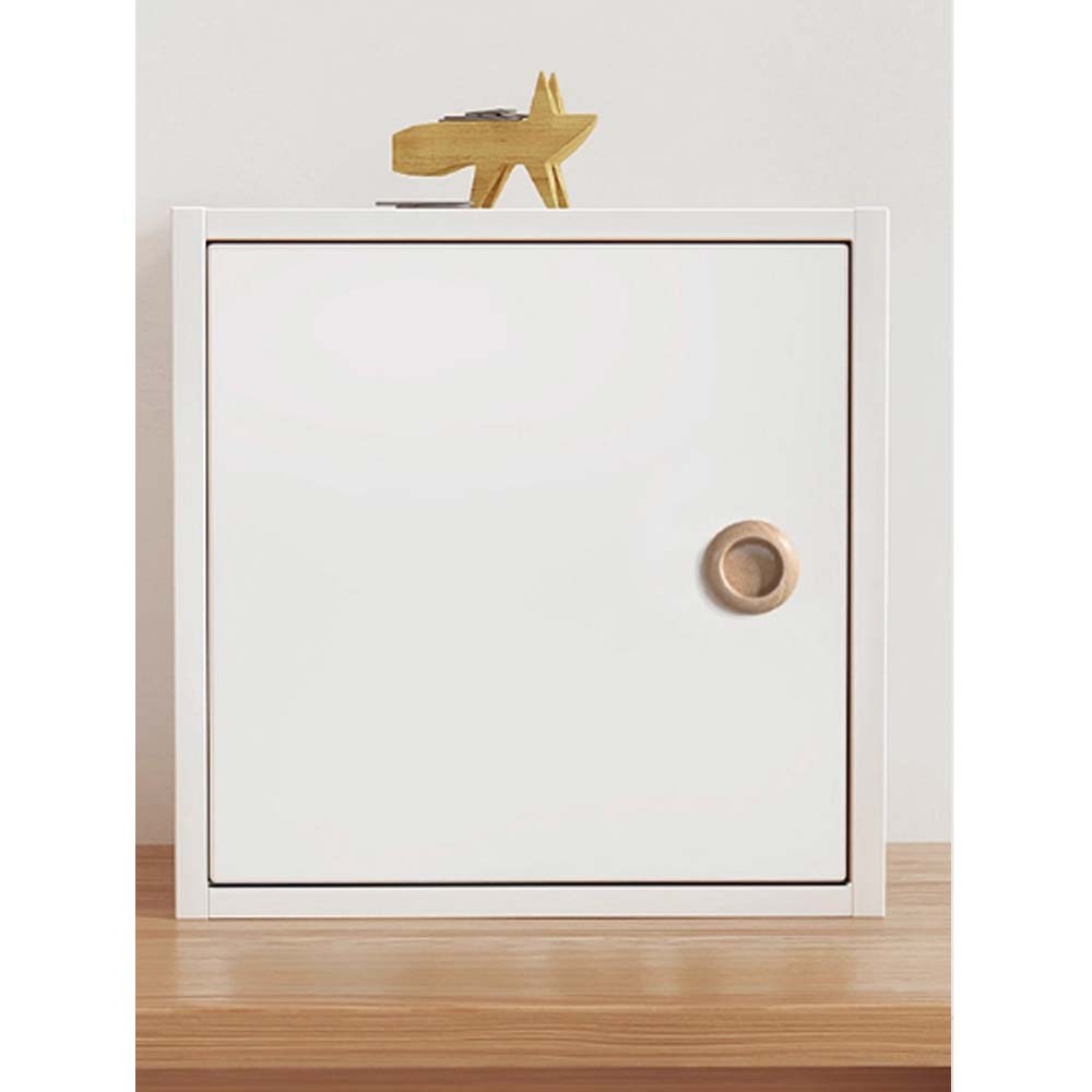 【樂樂】好好Q書架 木質兒童儲物單元格書櫃 一行一列-白色帶柜門款, , large