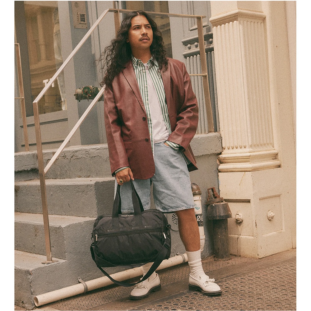 Lesportsac 豪華中型旅行袋-經典黑, , large