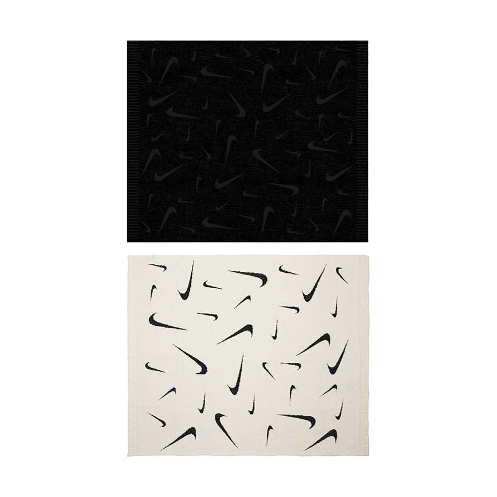 NIKE OFFLINE OVERSIZE BOUCLE 針織毛毯 針織毯 午睡毯 空調毯 保暖毯 冬季 柔軟 黑 米, , large