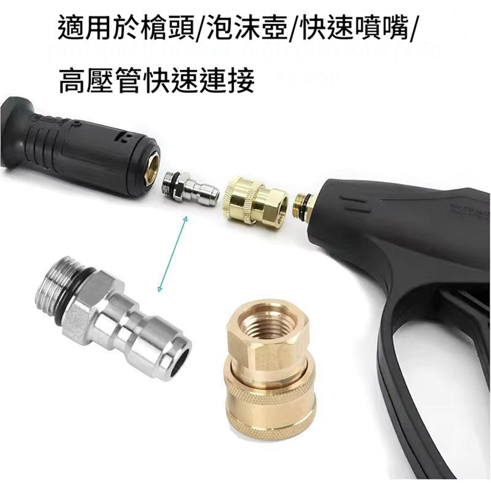 高壓清洗機接頭M14*1.5公母套組, , large