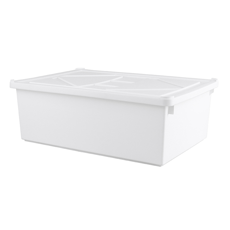 純白牛奶附蓋收納盒-直角7號, , large