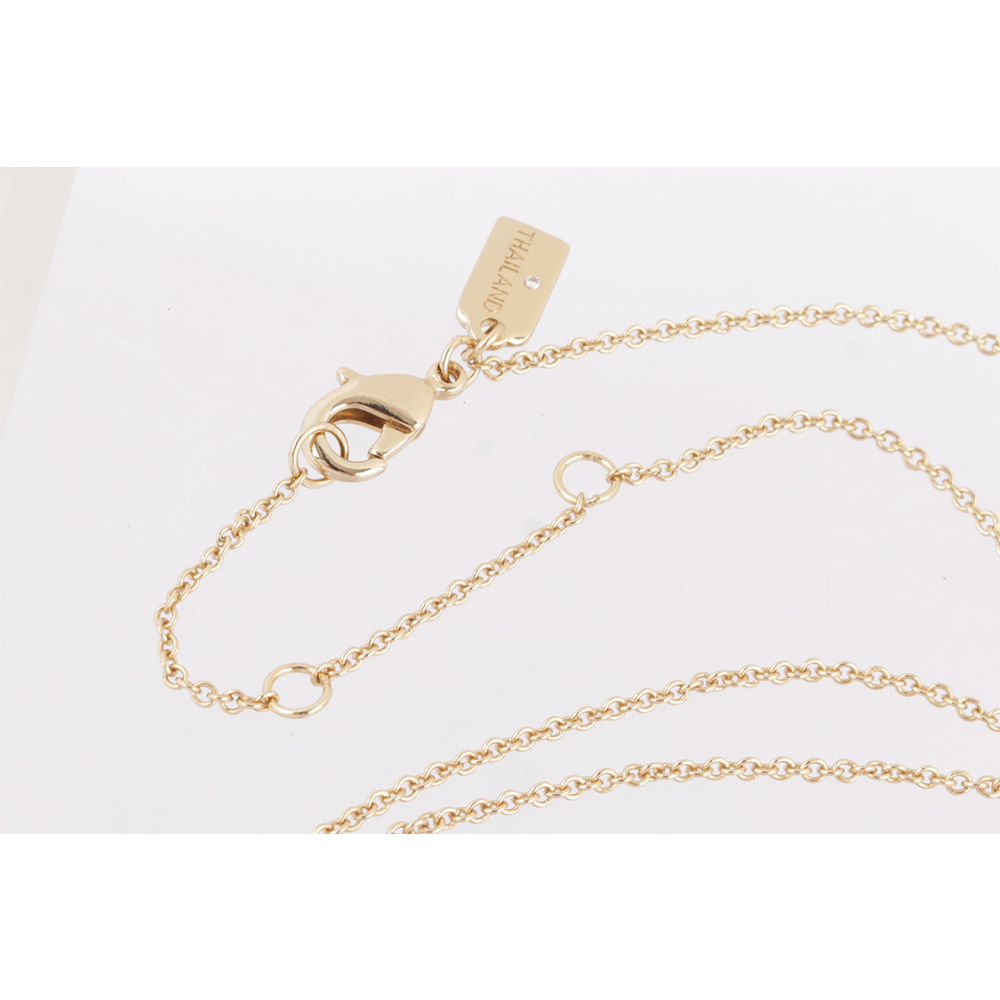 COACH C Logo/琺瑯/玻璃水鑽三圓環項鍊(金色/白色), , large