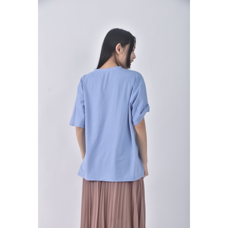 (L) 檸檬藍色短袖上衣二手衣, , large