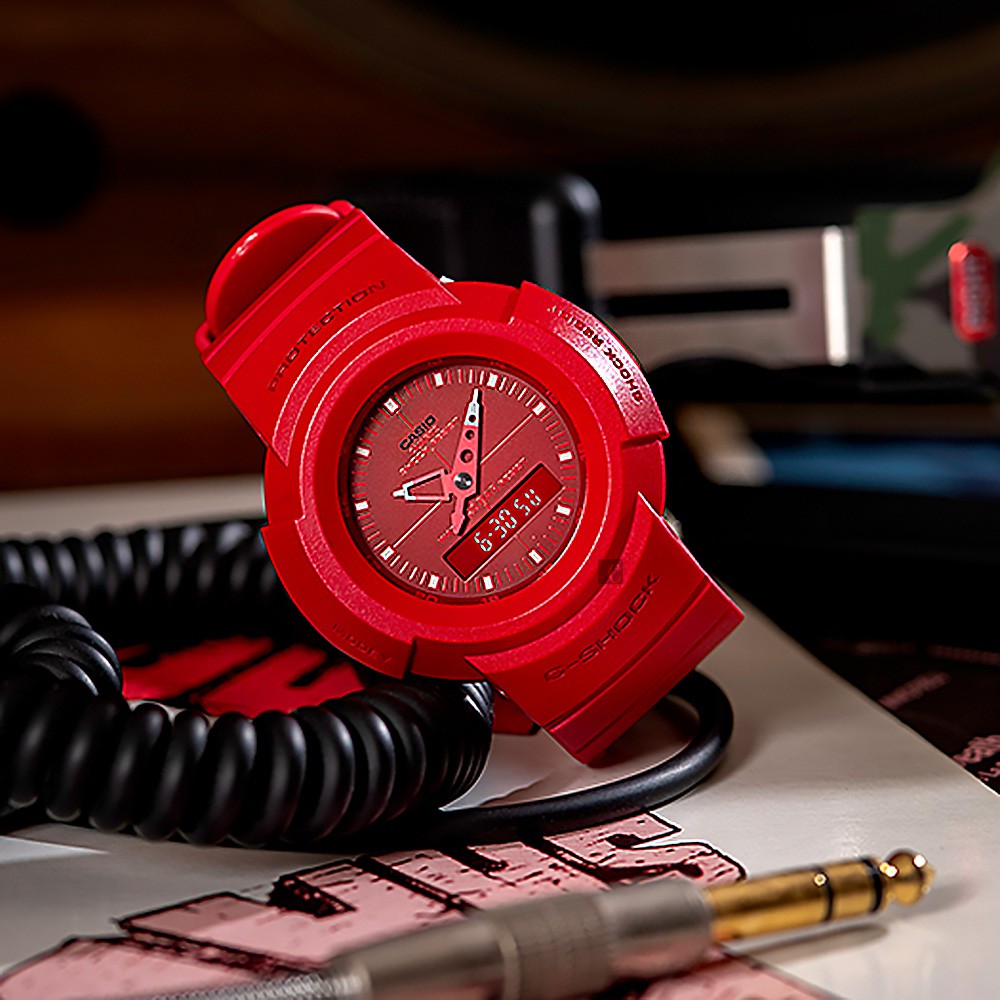 CASIO 卡西歐 G-SHOCK 復刻ONE TONE雙顯計時手錶 AW-500BB-4E, , large