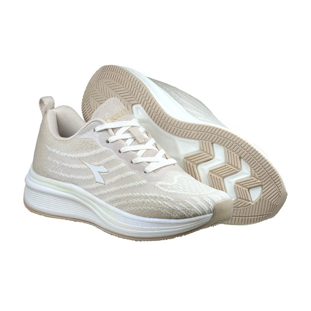 DIADORA迪亞多那 輕量輕步慢跑鞋 女運動鞋 女鞋 飛織 透氣 輕盈 彈性 吸衝 吸震 減壓 耐磨 抓地 卡其 紫, , large