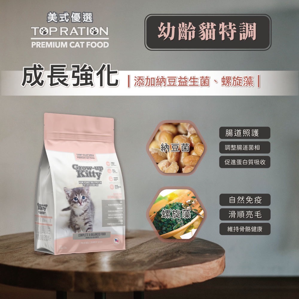 【TOPRATION美式優選】貓糧 幼貓飼料 成長強化配方1.5kg, , large