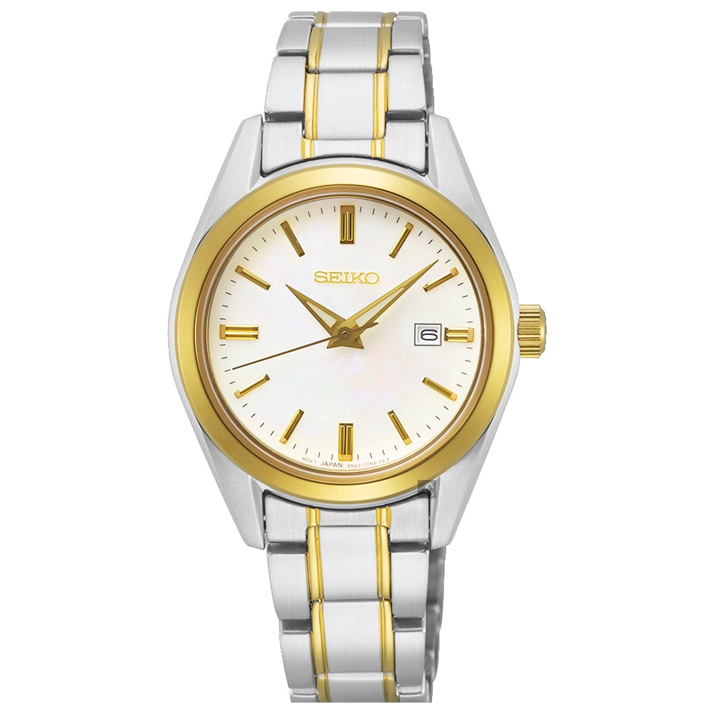 SEIKO 精工 CS日系時尚珍珠貝女錶(SUR636P1)-28mm, , large