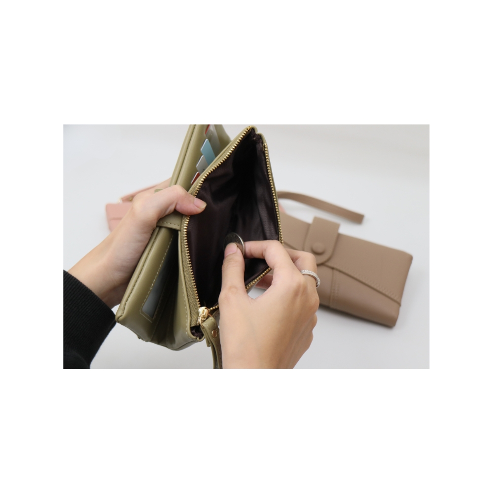 Soir&eacute;e  典雅對折長夾 多卡位收納 人氣女用皮夾 女夾鈔票卡片零錢收納包 女用長夾, , large