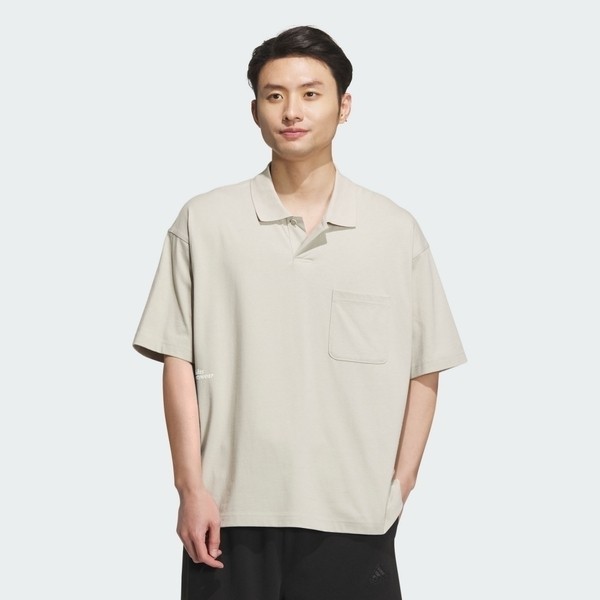Adidas ST FL Loos Polo 男 POLO衫 短袖 上衣 運動 休閒 寬鬆 垂肩 奶茶 [IT3933], , large