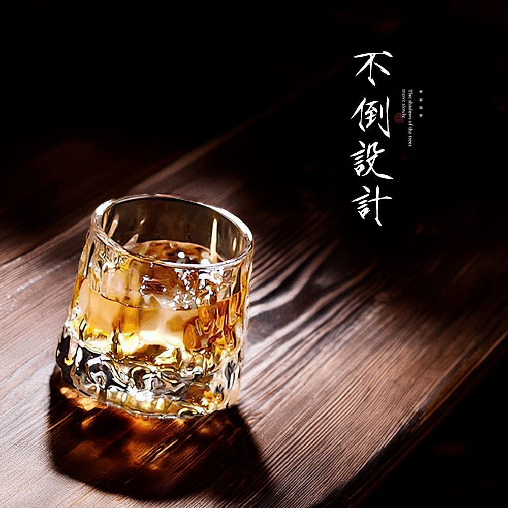 【上手家居】不倒翁威士忌酒杯 冰塊紋(玻璃杯/玻璃水杯/不倒翁杯/玻璃酒杯), , large