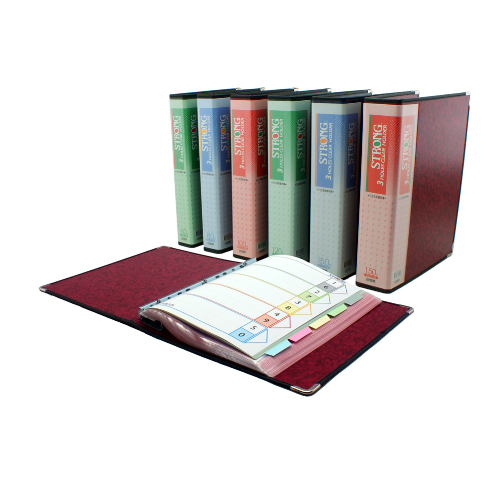 自強牌 A4 三孔管型夾 100頁資料簿 6本入/ 箱 C100, , large
