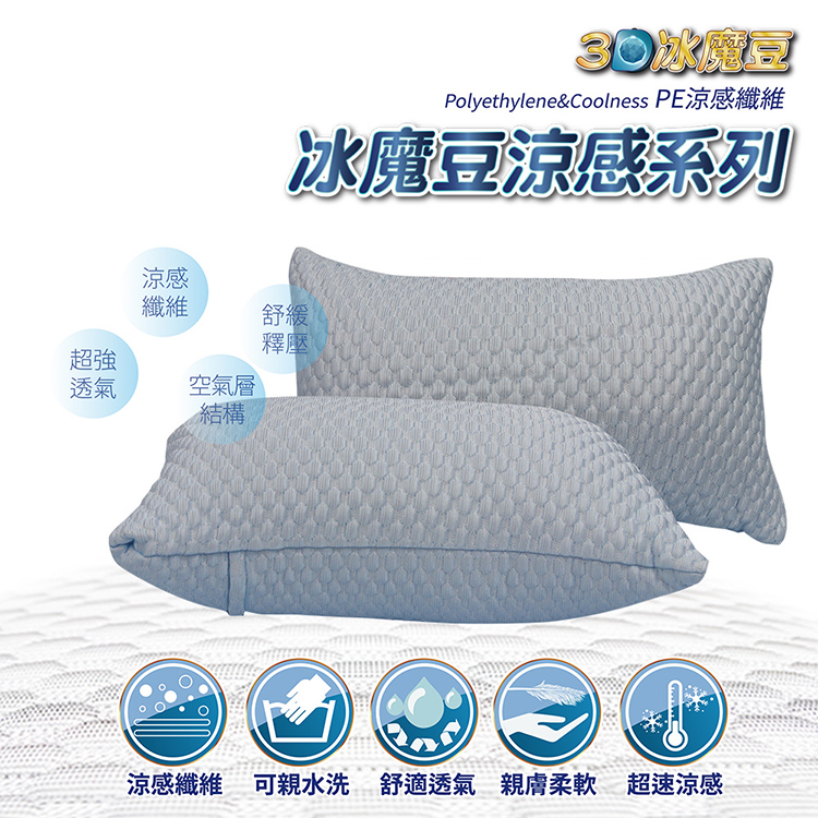 【多利寶寢具】VICTORIA_3D冰魔豆涼感靠墊1入-灰, , large