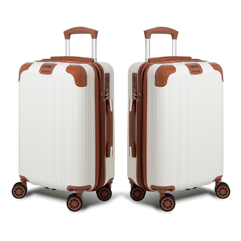 【Alldma鷗德馬】25吋熱銷款拉鏈行李箱Z2S-咖啡拿鐵(贈保護套C2+B2棋盤束帶+多功能海關鎖)