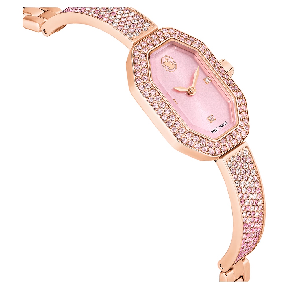 SWAROVSKI 施華洛世奇 Dextera 璀璨水晶八角手鐲手錶 女錶-粉紅/31 x 19mm(5717588), , large