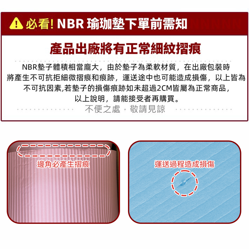【Chung Ou】20mm Thick NBR Yoga Mat, 20mm thick * 90cm wide/blue (includes 2-piece set), , large