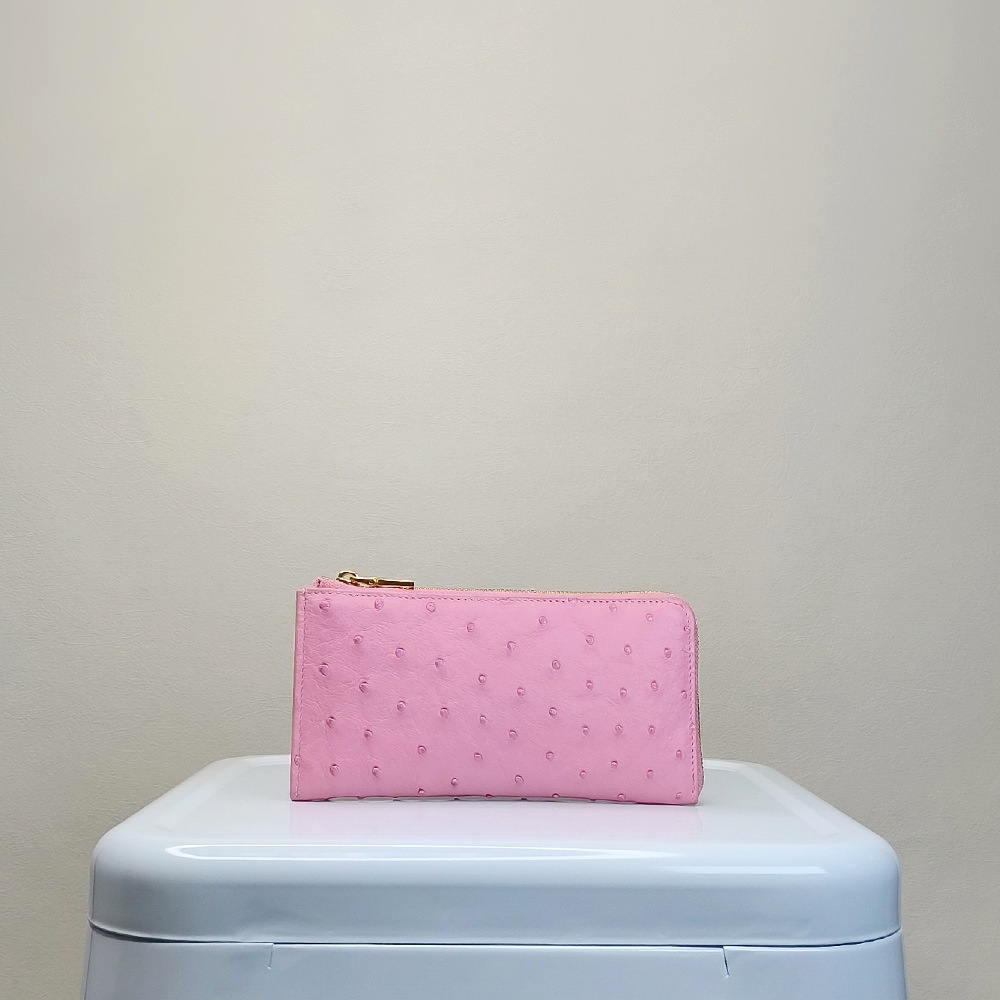 【M2nd】 Ostrich Slim Zip Wallet, , large