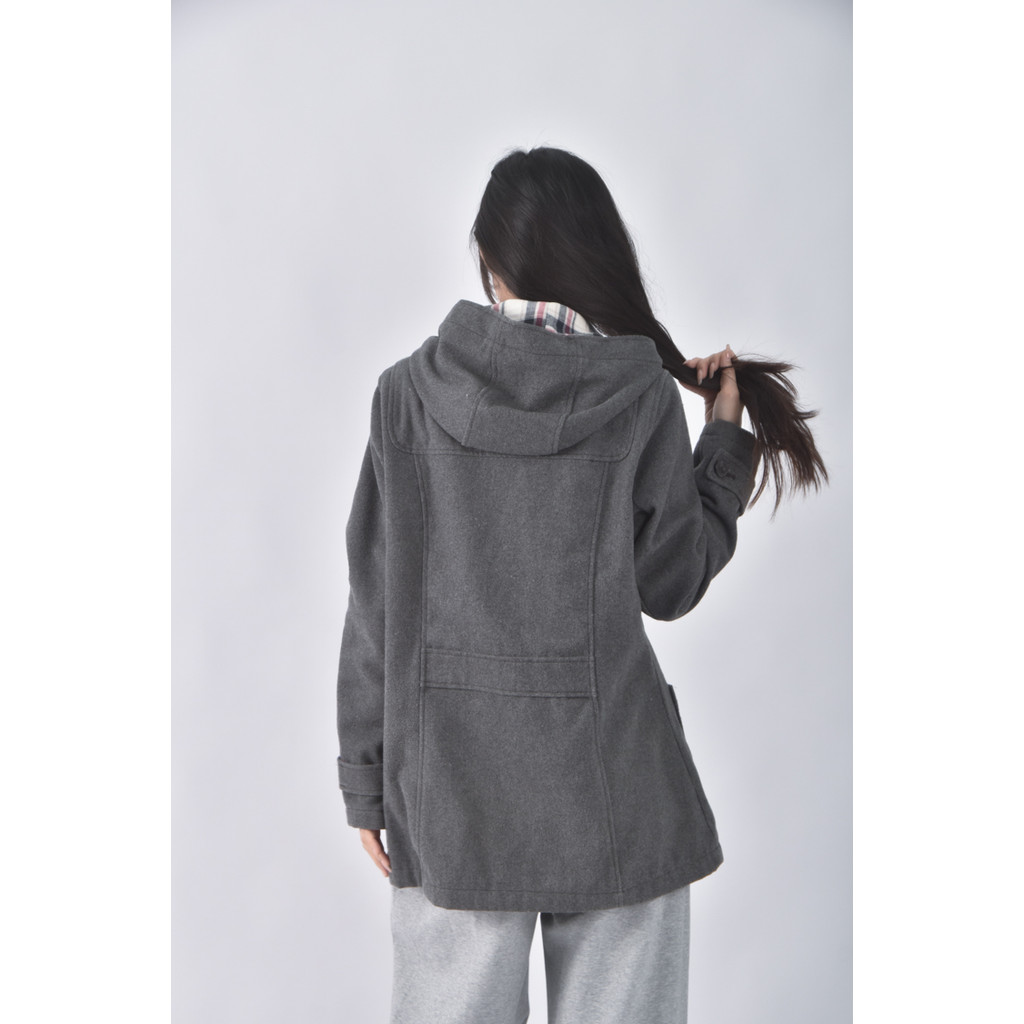 (XL) lativ質感格紋灰色外套二手衣, , large