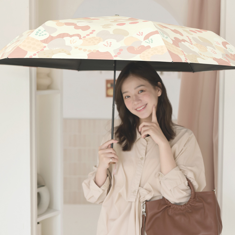 【rento】Carbon Fiber Lightweight UV Protection Umbrella with Black Coating – Flowers & Birds, , large