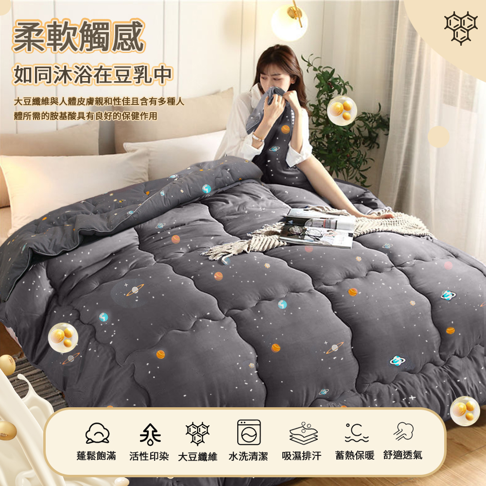 Graphene Thermoregulating Soy Fiber Washable Quilt, , large