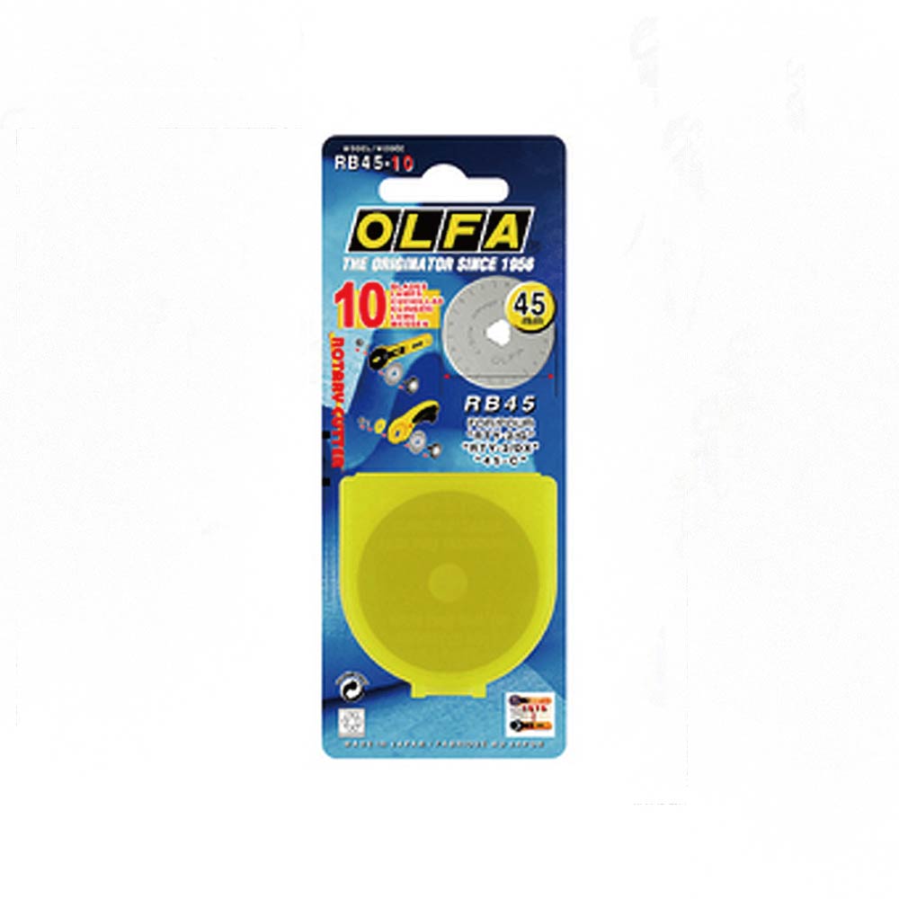 【OLFA】圓形刃替刃 45mm 10片/盒 RB45-10(適用於RTY-2/G割布刀), , large