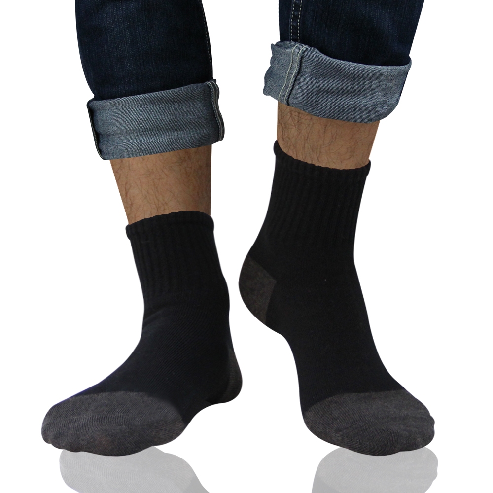 【D&G】1/2竹炭男學生襪<黑>D331 男襪 短襪, , large