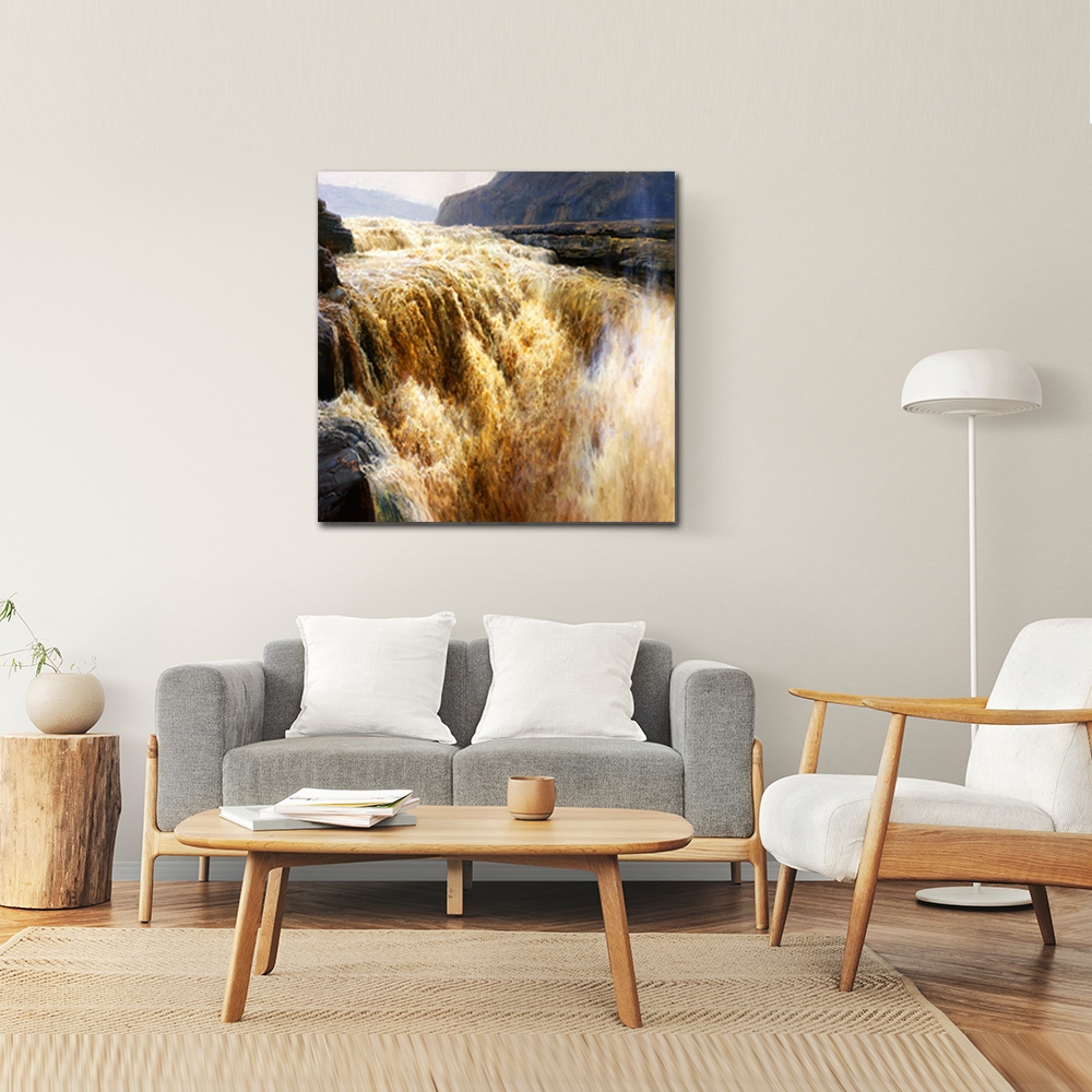 【御畫房】黃河頌 國家一級畫師手繪油畫80×80cm(VF-70), , large