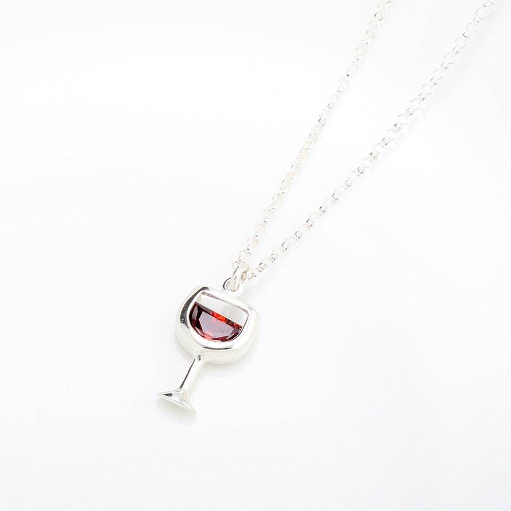 【Angel & Me】紅酒 乾杯 慶祝 s925 純銀 項鍊 情人節 生日 禮物, , large