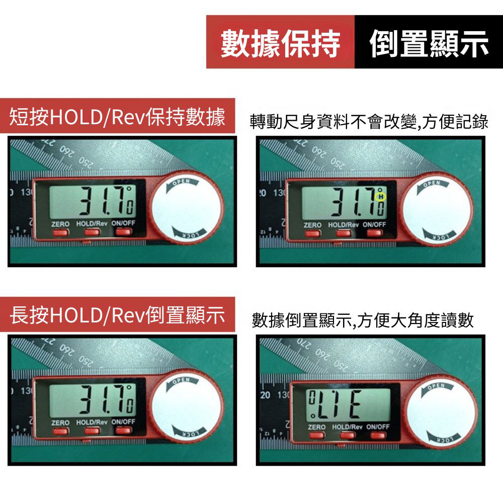 Digital angle ruler &ndash; white/black (plastic) 200mm, , large