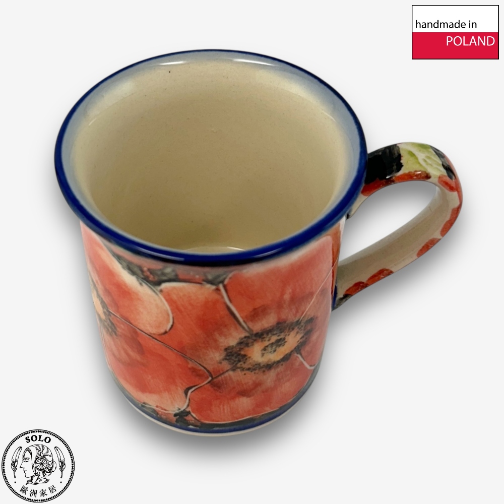 【SOLO歐洲家居】波蘭製 Cerraf 波蘭陶 280ml 馬克杯 水杯 咖啡杯 赤霞花語系列, , large