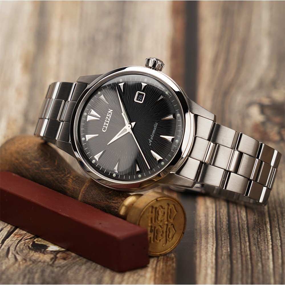 CITIZEN 星辰 限量黑潮復古版 機械錶-41mm NK0001-84E, , large